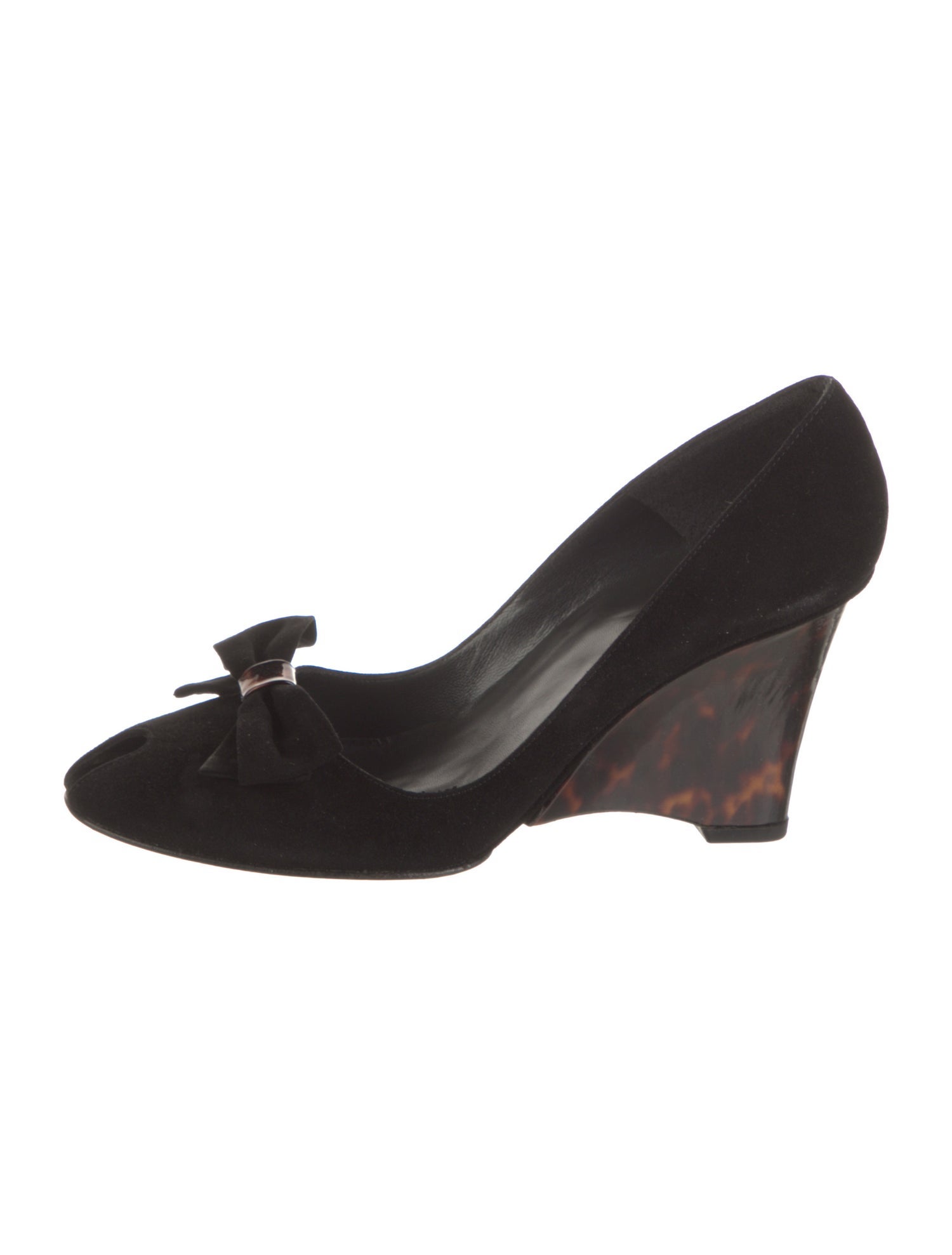 Stuart Weitzman Suede Bow Accents Pumps