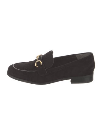 Stuart Weitzman Horsebit Accent Suede Loafers