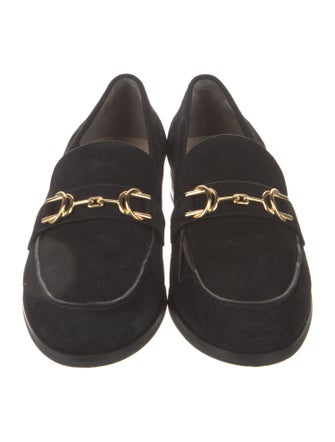 Stuart Weitzman Horsebit Accent Suede Loafers