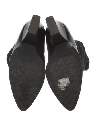 Stuart Weitzman Leather Pleated Accents Slouch Boots