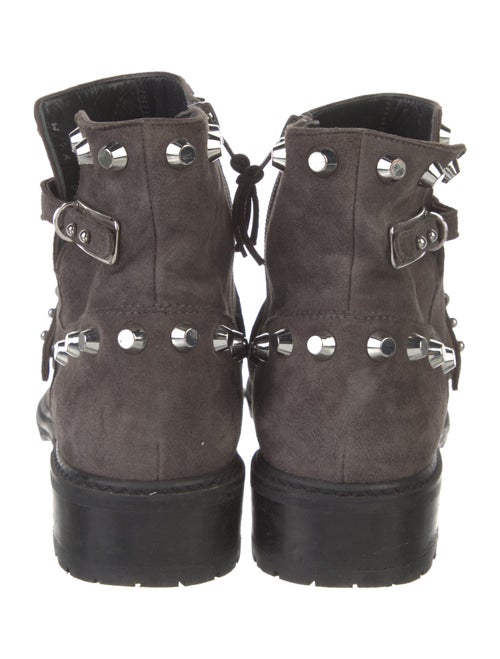 Stuart Weitzman Suede Studded Accents Moto Boots