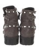 Stuart Weitzman Suede Studded Accents Moto Boots