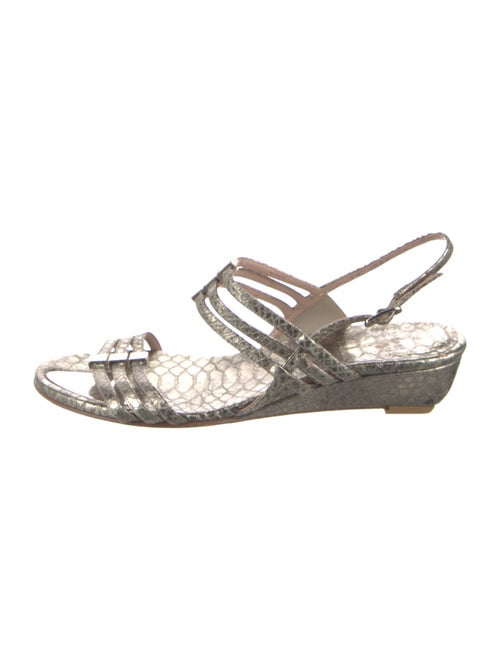 Stuart Weitzman Python T-Strap Sandals