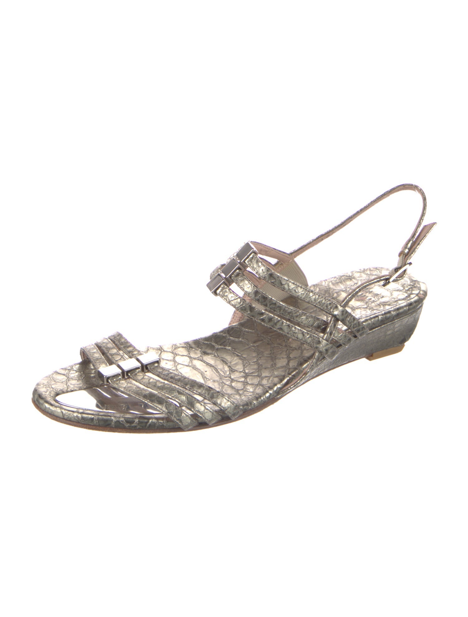 Stuart Weitzman Python T-Strap Sandals