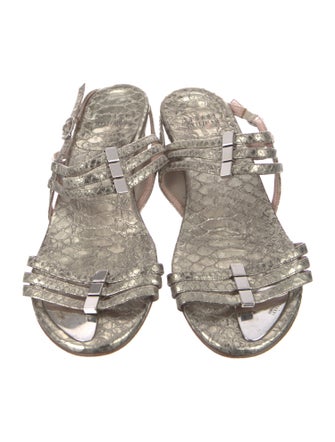 Stuart Weitzman Python T-Strap Sandals