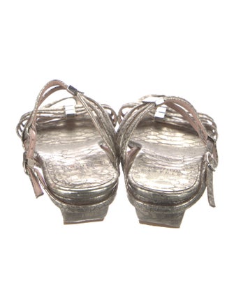 Stuart Weitzman Python T-Strap Sandals