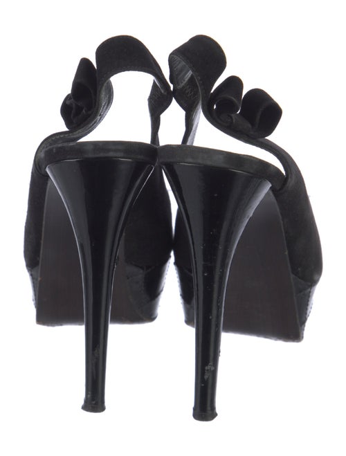 Stuart Weitzman Suede Bow Accents Slingback Pumps