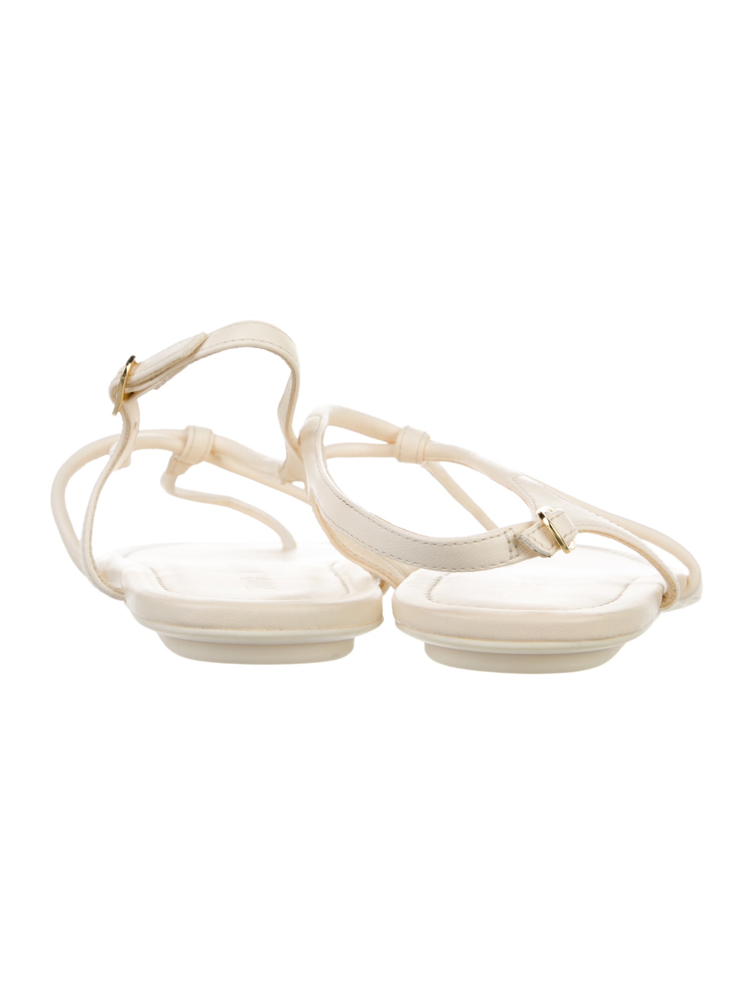 Stuart Weitzman Leather T-Strap Sandals