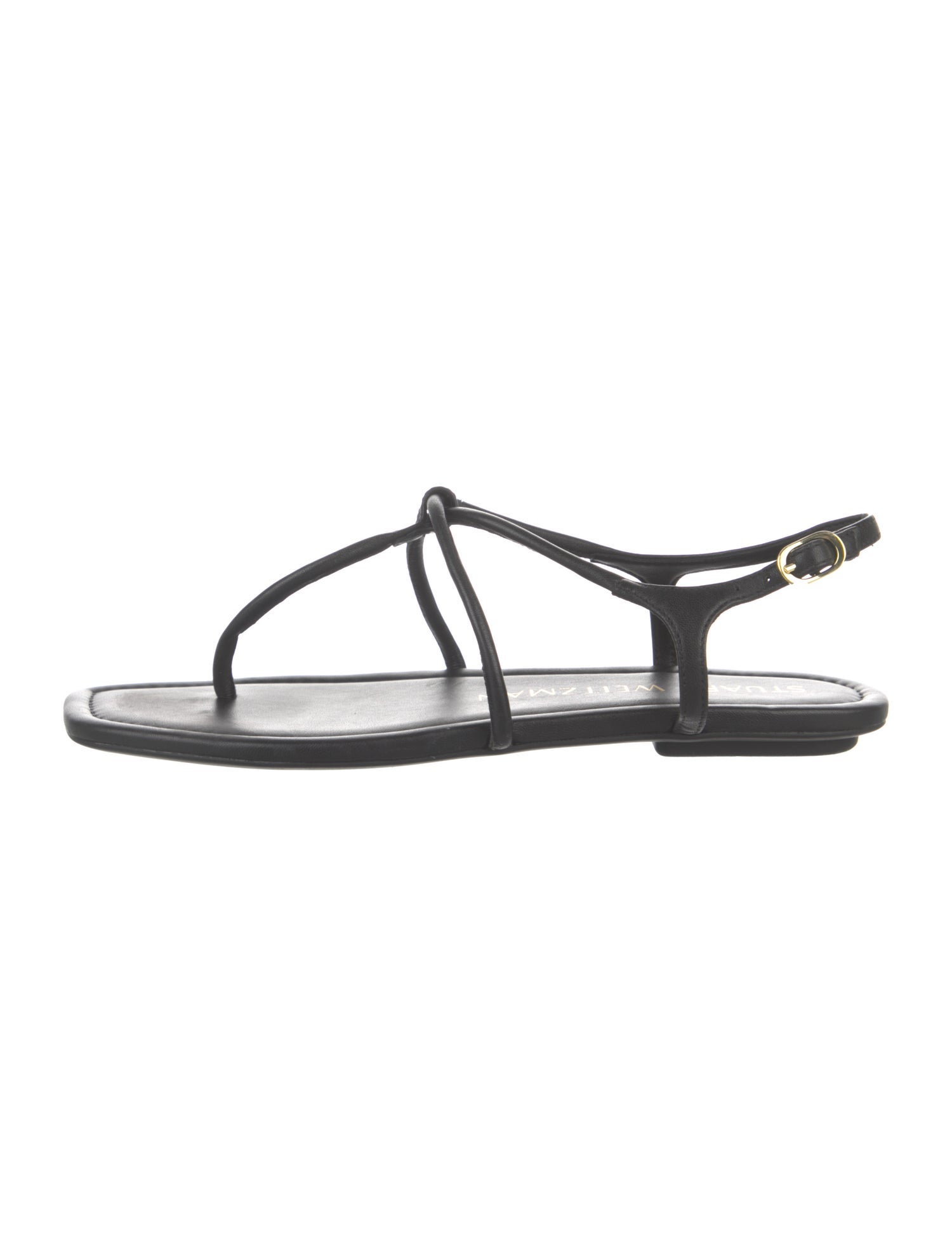 Stuart Weitzman Leather T-Strap Sandals