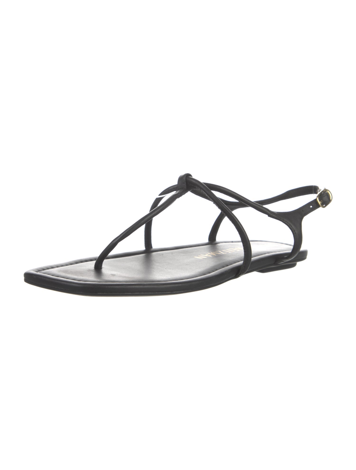 Stuart Weitzman Leather T-Strap Sandals