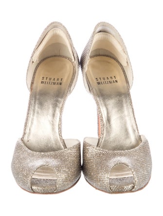 Stuart Weitzman Glitter Glitter Accents D'Orsay Pumps