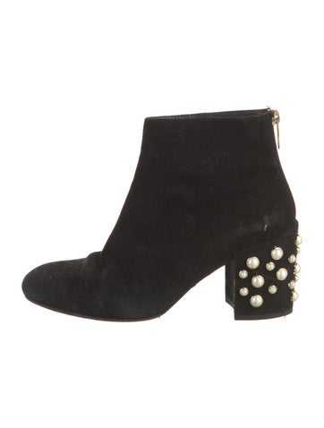 Stuart Weitzman Boots Suede Beaded Accents US 7.5 |