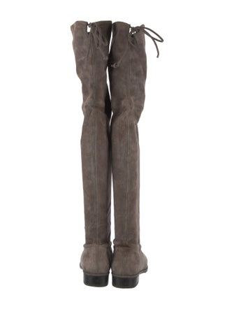 Stuart Weitzman Suede Lace-Up Boots
