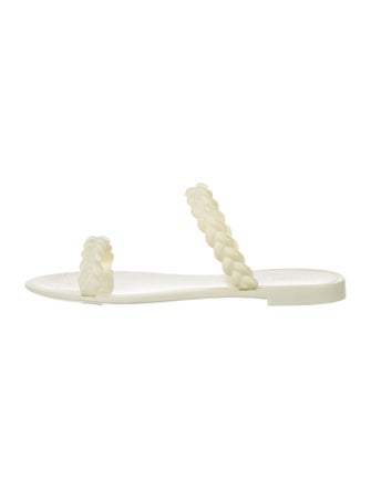 Stuart Weitzman Rubber Braided Accents Slides