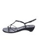Stuart Weitzman Leather T-Strap Sandals
