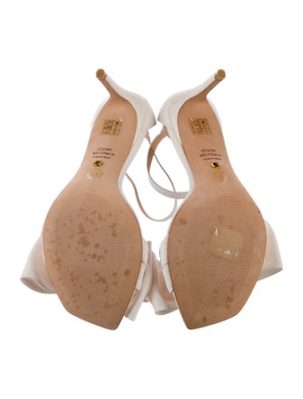 Stuart Weitzman Leather Bow Accents Sandals