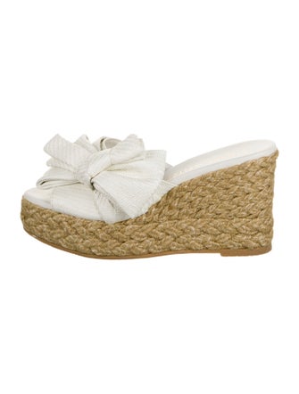 Stuart Weitzman Canvas Bow Accents Espadrilles