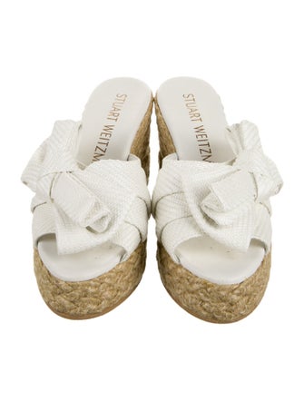 Stuart Weitzman Canvas Bow Accents Espadrilles