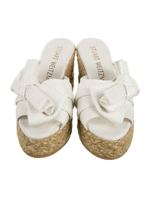 Stuart Weitzman Canvas Bow Accents Espadrilles