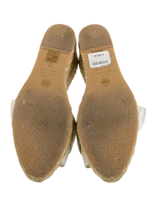 Stuart Weitzman Canvas Bow Accents Espadrilles