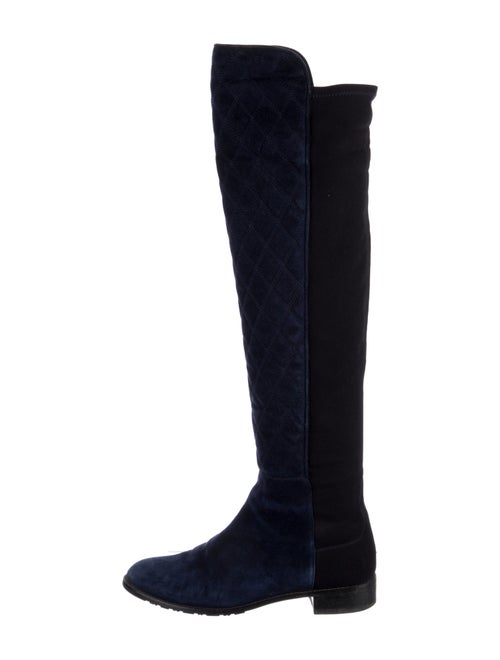 Stuart Weitzman Quilted Pattern Suede Boots
