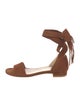Stuart Weitzman Suede Fringe Trim Accent Sandals