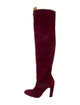 Stuart Weitzman Suede Leather Trim Embellishment Boots