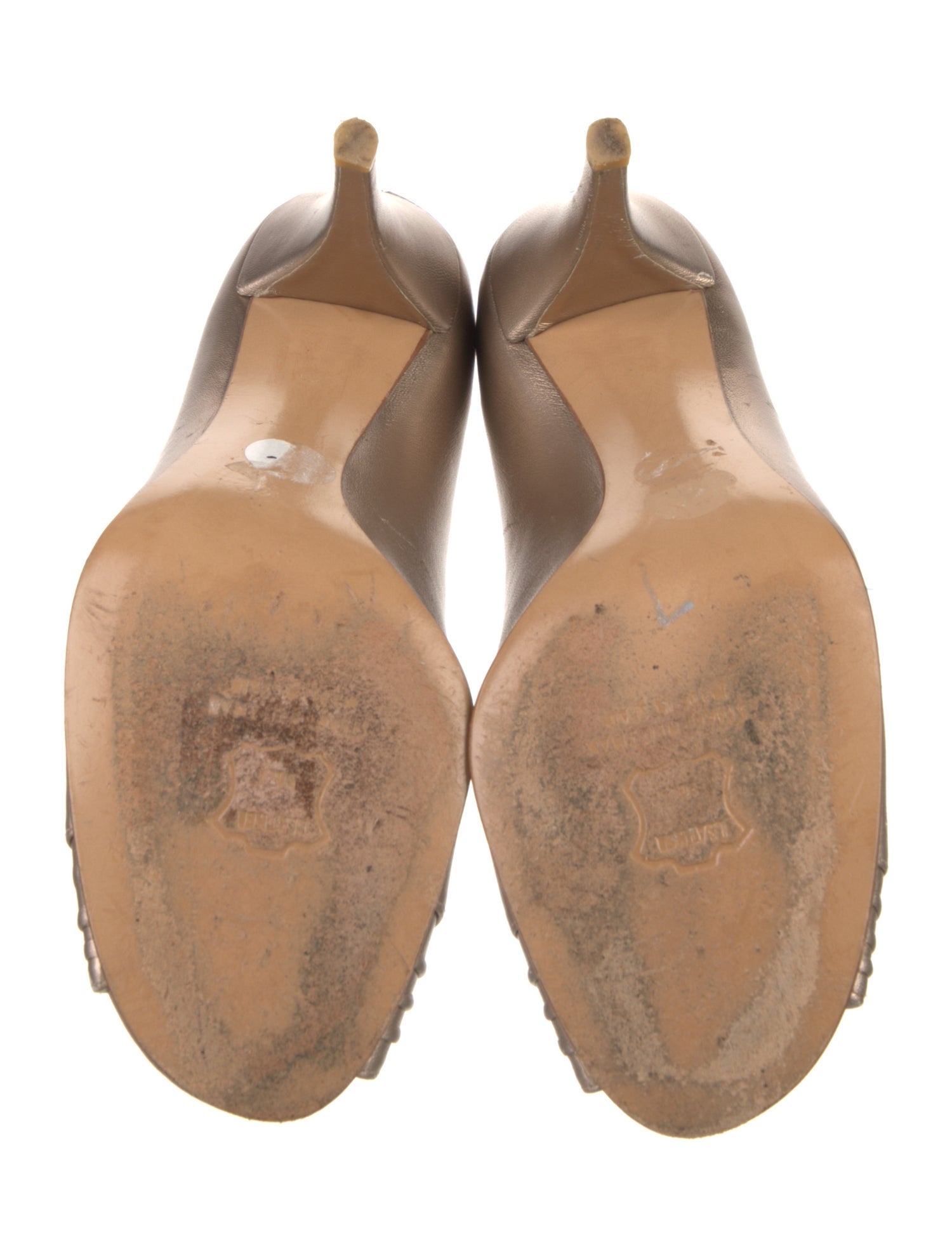 Stuart Weitzman Leather Ruffle Embellishment Slingback Sandals