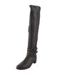 Stuart Weitzman Leather Studded Accents Riding Boots
