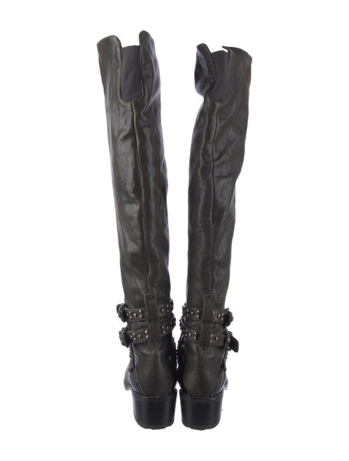 Stuart Weitzman Leather Studded Accents Riding Boots