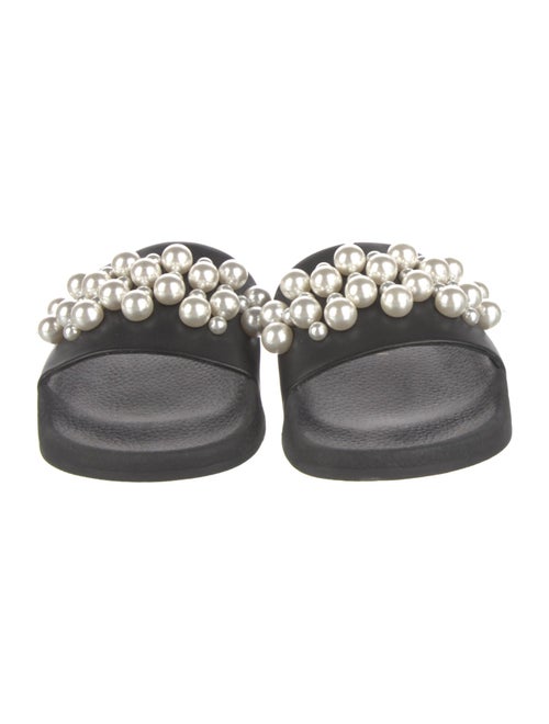 Stuart Weitzman Leather Studded Accents Slides