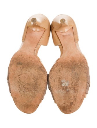 Stuart Weitzman Animal Print Crystal Embellishments Slingback Sandals