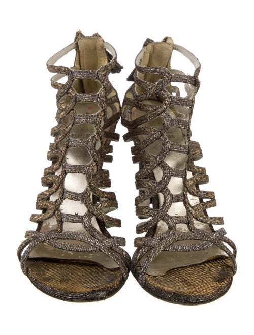 Stuart Weitzman Patterned Glitter Accents Gladiator Sandals