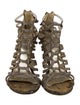 Stuart Weitzman Patterned Glitter Accents Gladiator Sandals