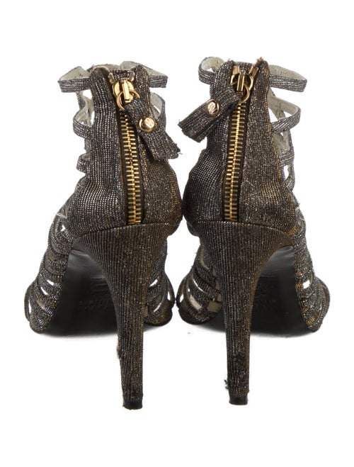 Stuart Weitzman Patterned Glitter Accents Gladiator Sandals