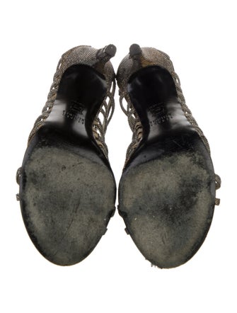 Stuart Weitzman Patterned Glitter Accents Gladiator Sandals