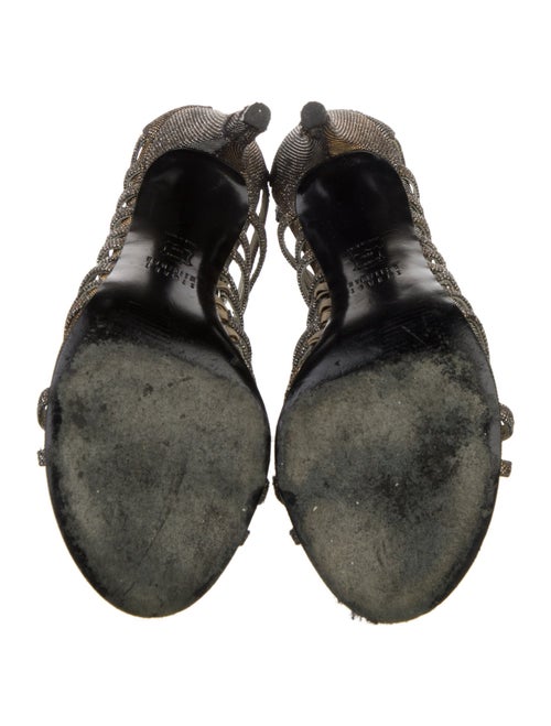 Stuart Weitzman Patterned Glitter Accents Gladiator Sandals