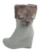 Stuart Weitzman Suede Fur Trim Boots