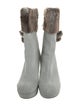 Stuart Weitzman Suede Fur Trim Boots