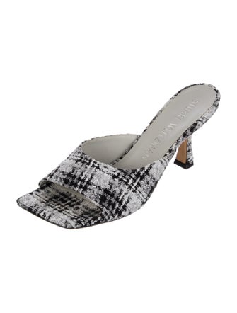 Stuart Weitzman Tweed Tweed Pattern Slides