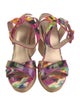 Stuart Weitzman Patent Leather Tie-Dye Print Slingback Sandals