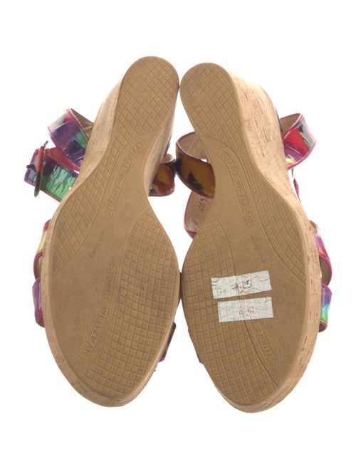 Stuart Weitzman Patent Leather Tie-Dye Print Slingback Sandals