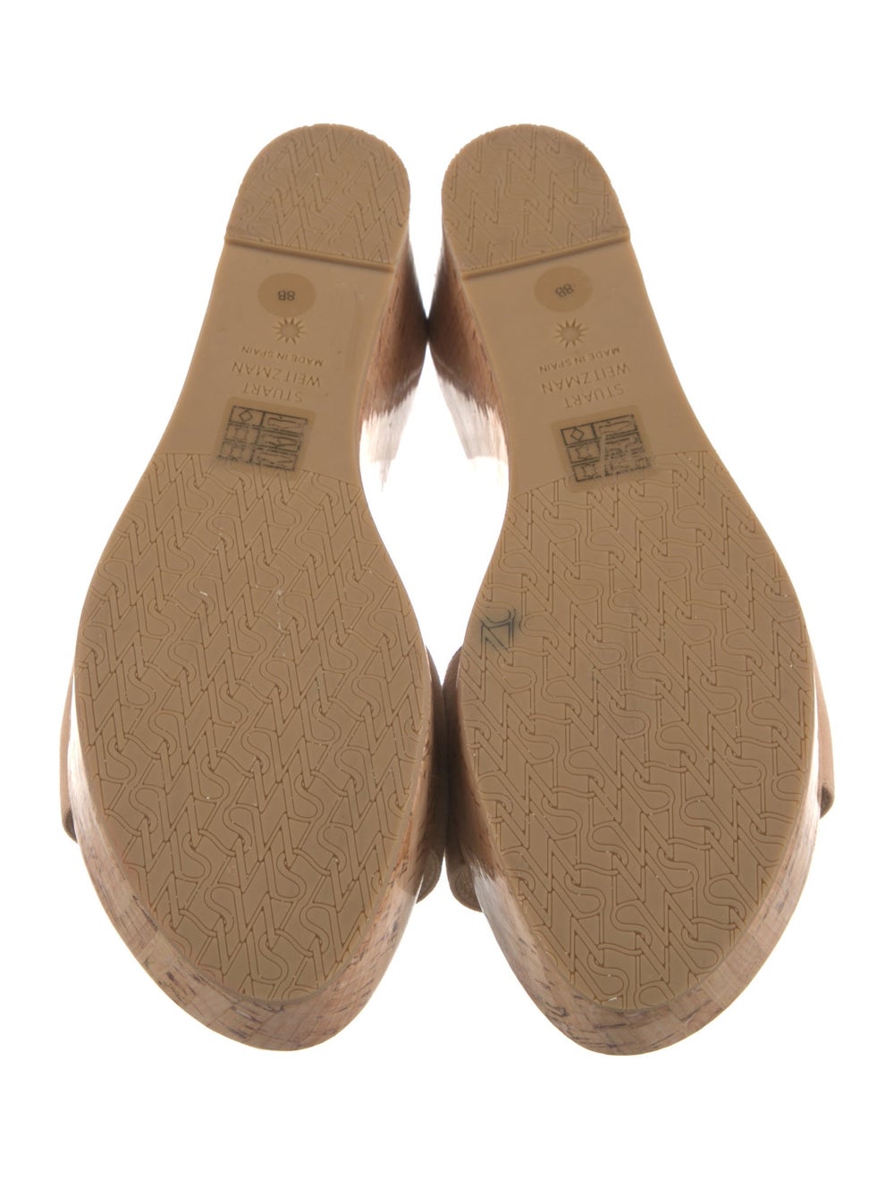 Stuart Weitzman Suede Slides Neutrals Platform - image 5