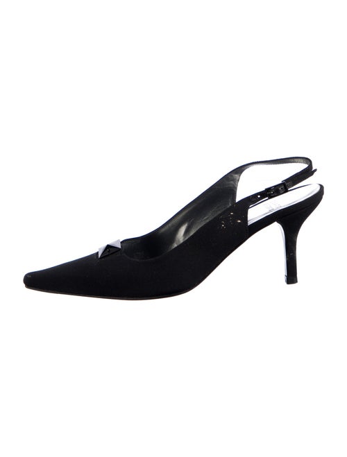 Stuart Weitzman Satin Crystal Embellishments Slingback Pumps