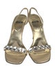 Stuart Weitzman Leather Crystal Embellishments Slingback Sandals