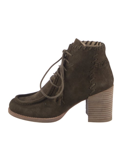 Stuart Weitzman Suede Printed Lace-Up Boots