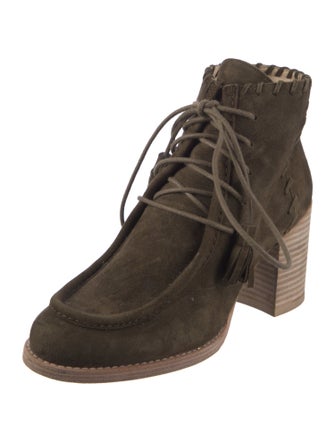 Stuart Weitzman Suede Printed Lace-Up Boots