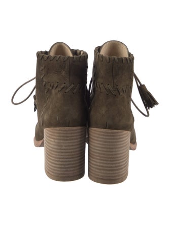 Stuart Weitzman Suede Printed Lace-Up Boots