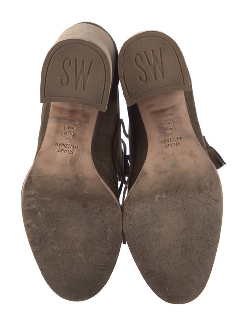 Stuart Weitzman Suede Printed Lace-Up Boots