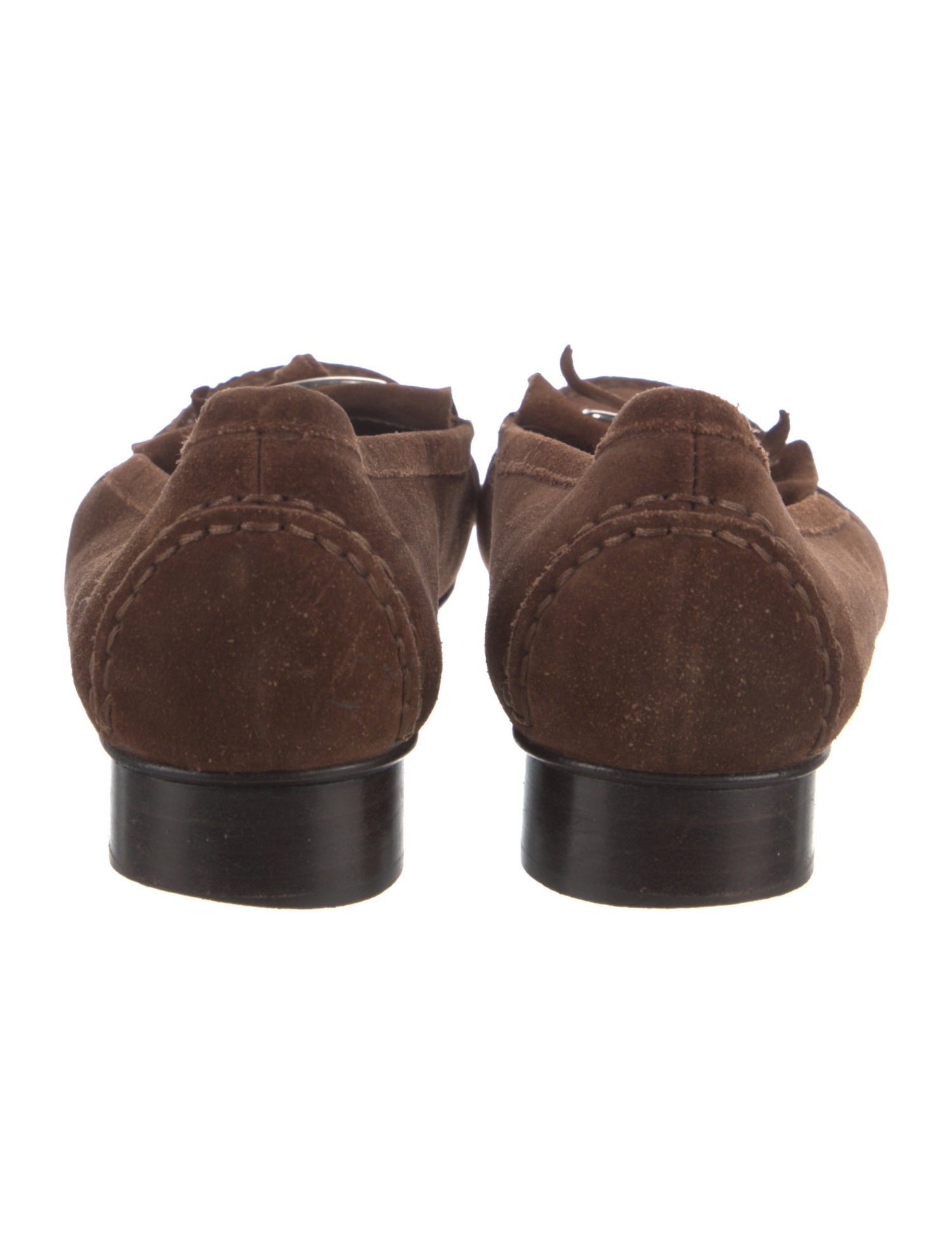 Stuart Weitzman Suede Crystal Embellishments Loafers